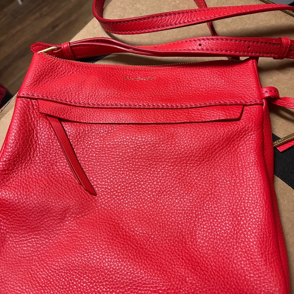 Vera Bradley red leather crossbody purse